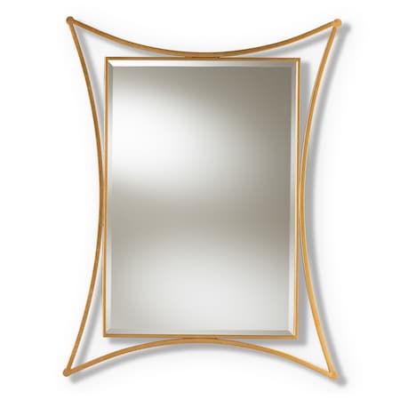 Baxton Studio Melia Modern Antique Gold Finished Rectangular Accent Wall Mirror 150-8897